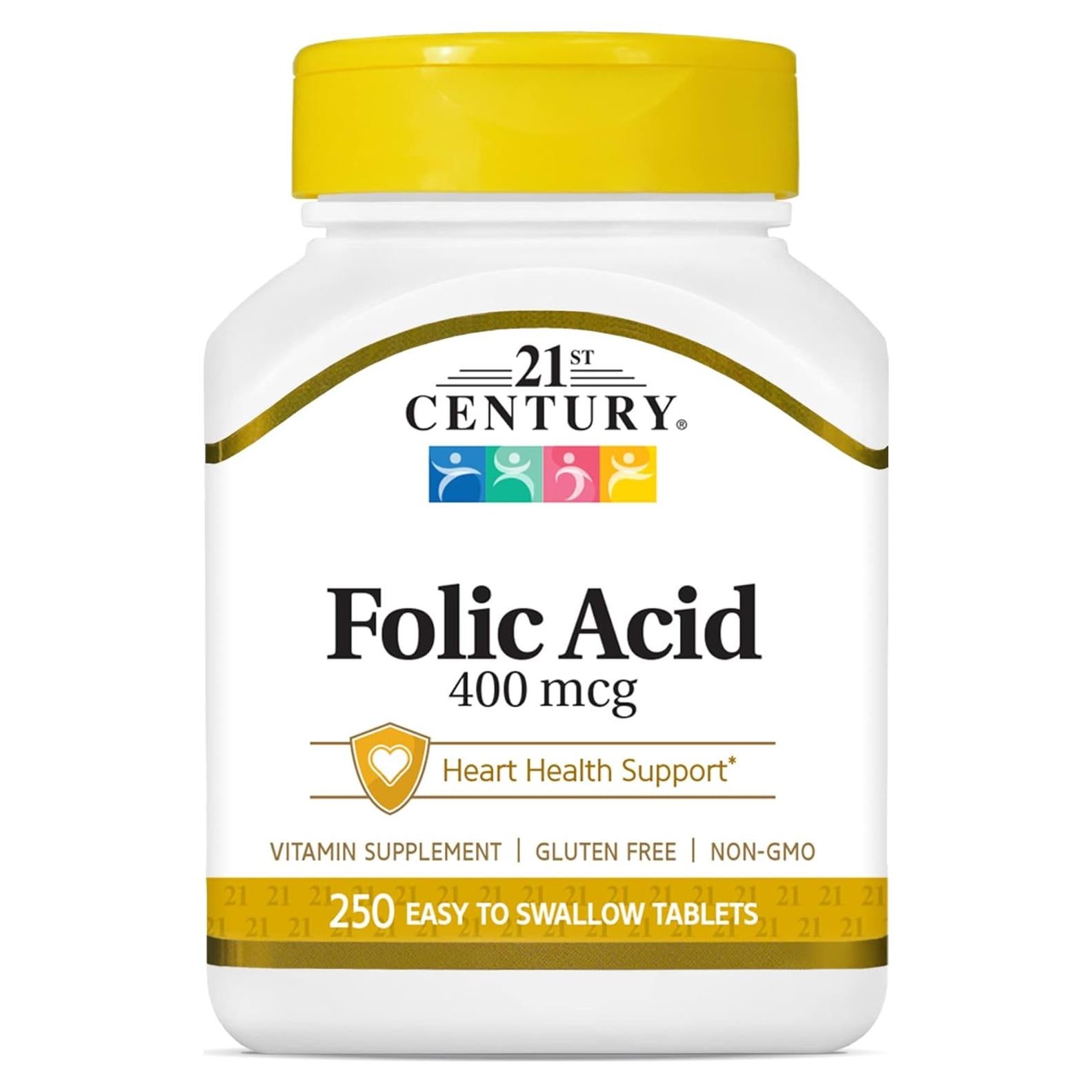 Tabletas de Ácido Fólico 400 mcg Siglo 21 - 250 Unidades