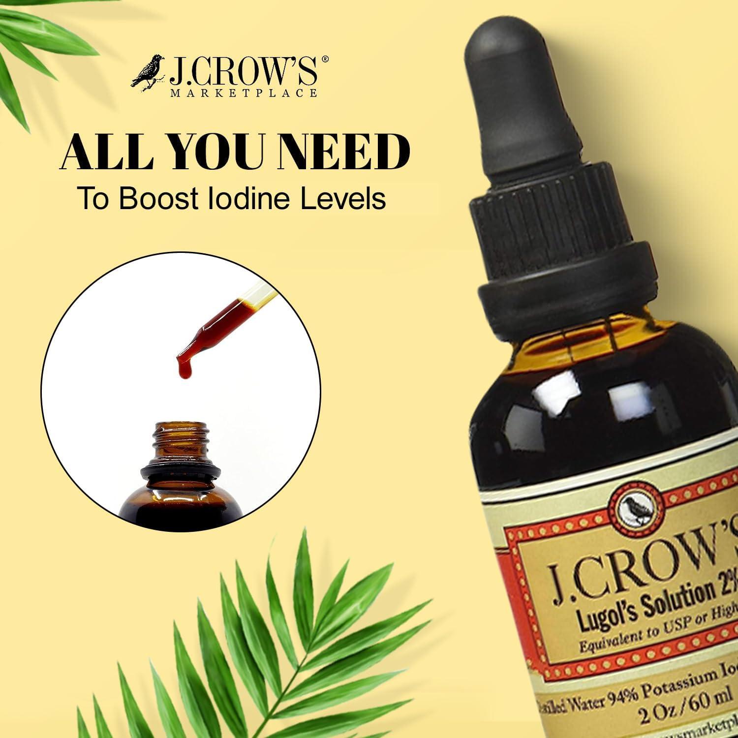 Solución de Lugol J.CROW'S 2% 60 ml - Iodo Natural Premium