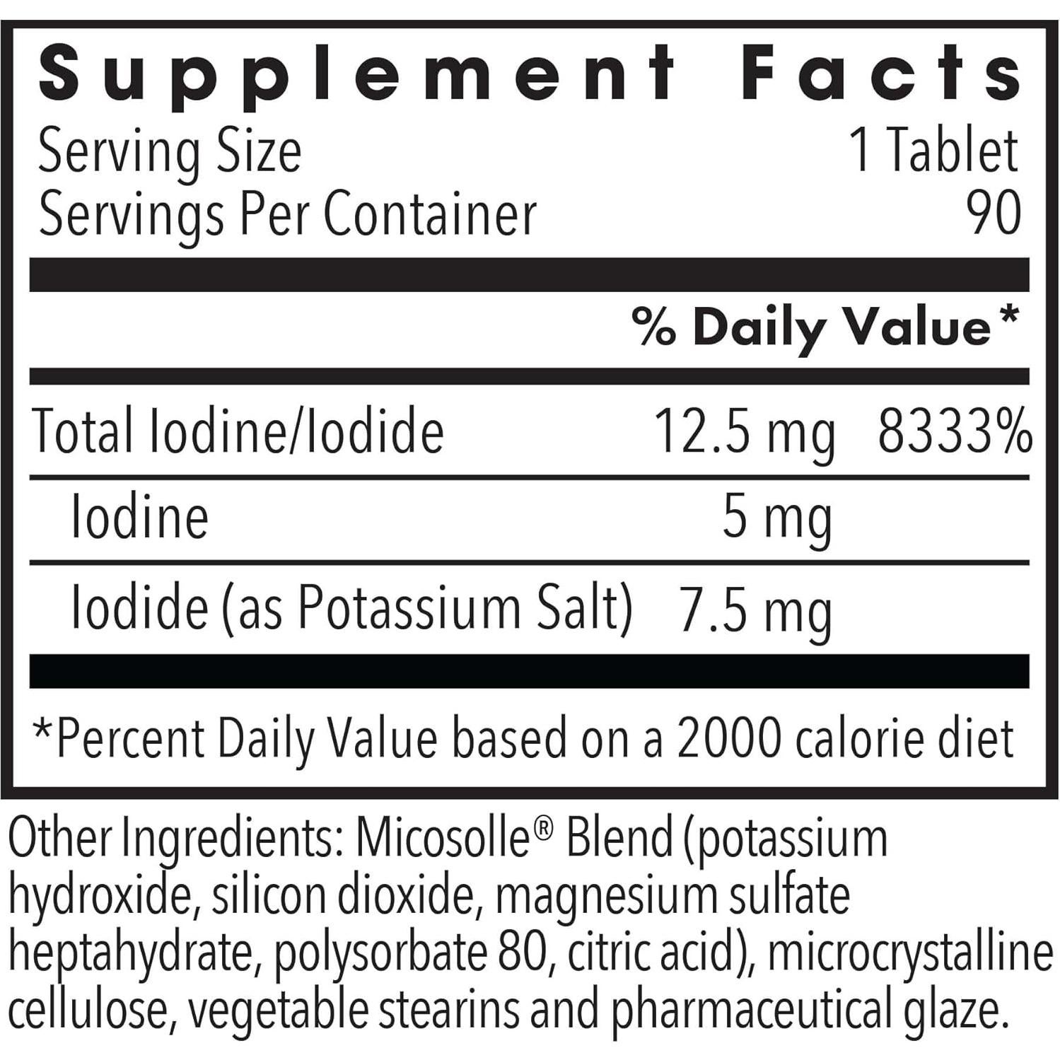Suplemento de Yodo Iodoral 12.5 mg Optimox - 90 Tabletas
