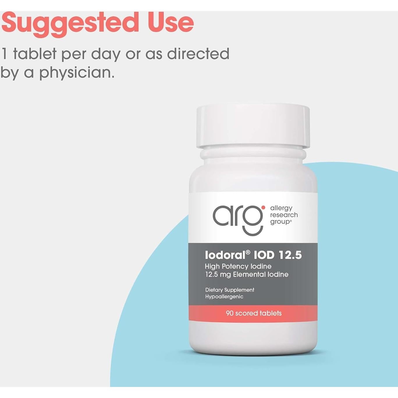 Suplemento de Yodo Iodoral 12.5 mg Optimox - 90 Tabletas