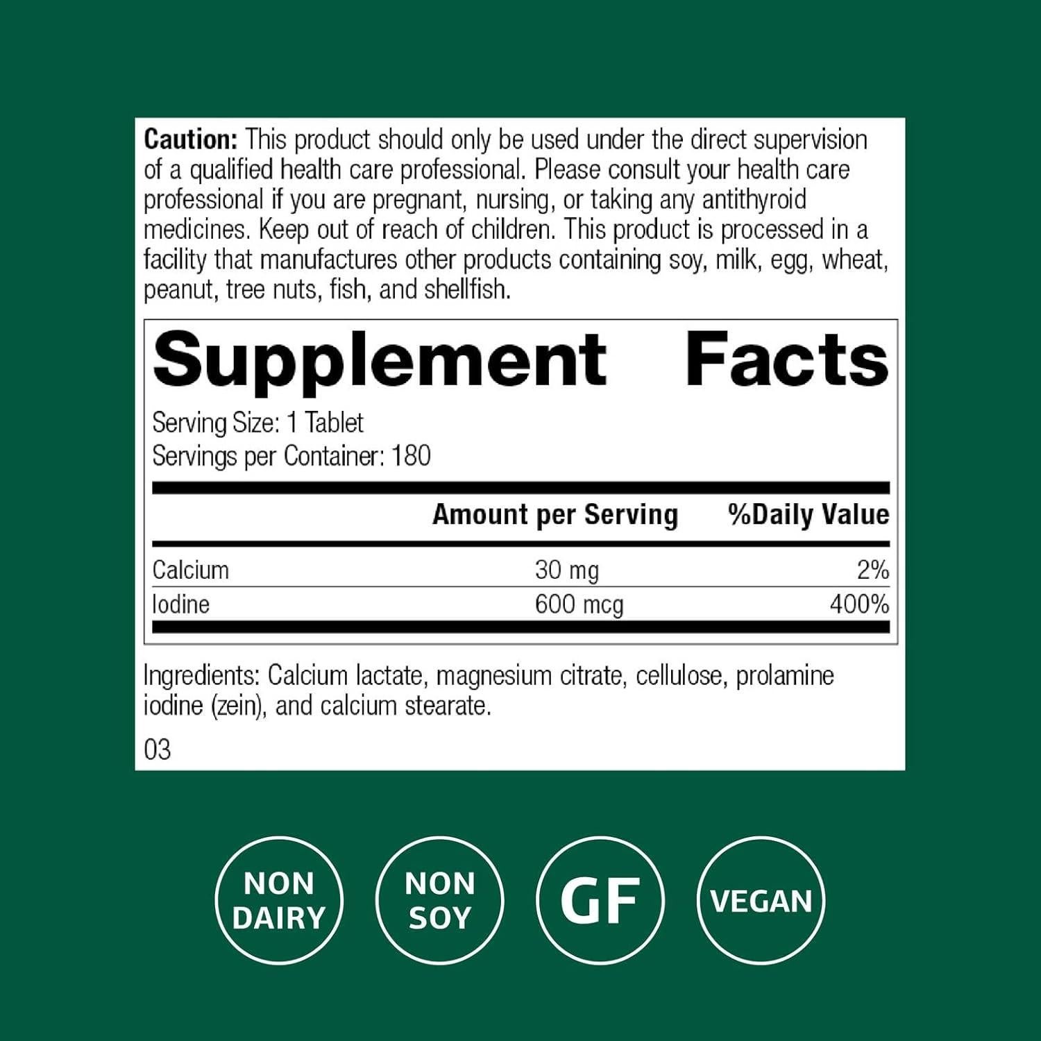 Suplemento Prolamina de Yodo Standard Process - 180 Tabletas Veganas