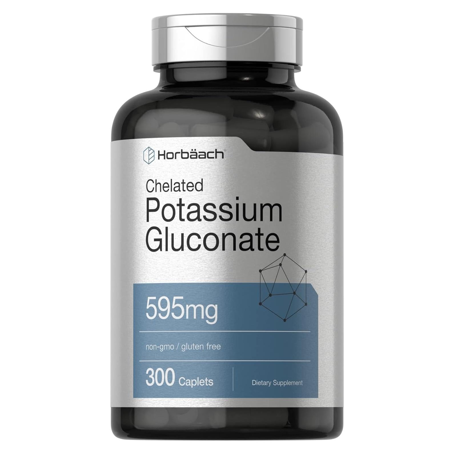 Suplemento de Gluconato de Potasio Horbaach 595 mg 300 Tabletas