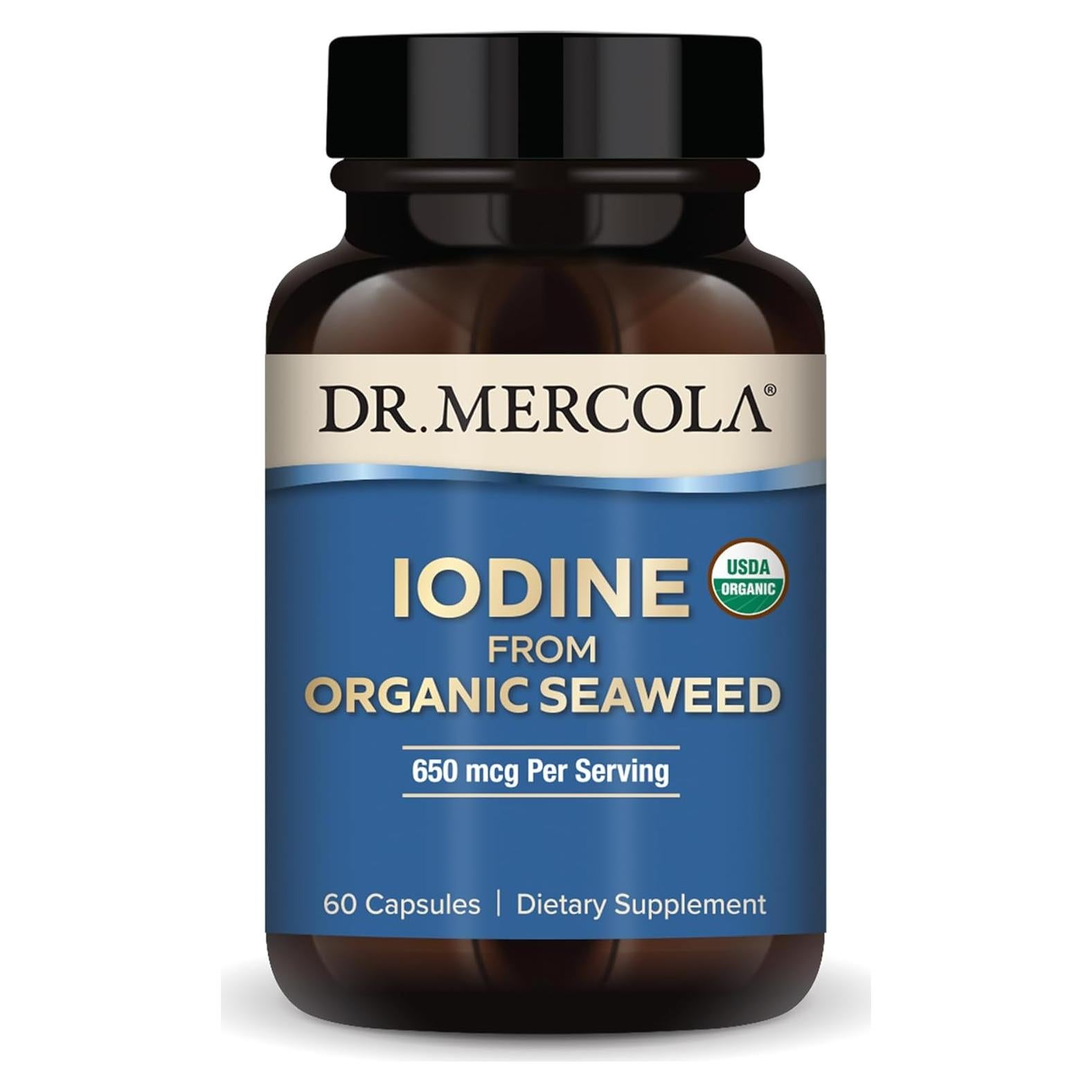 Yodo de Algas Orgánicas Dr. Mercola 650 mcg 60 Cápsulas