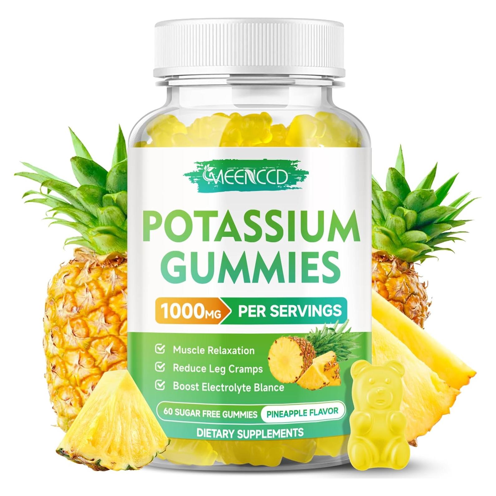 Gomitas de Citrato de Potasio 1000mg MEENCCD Sabor Piña 60 Unidades