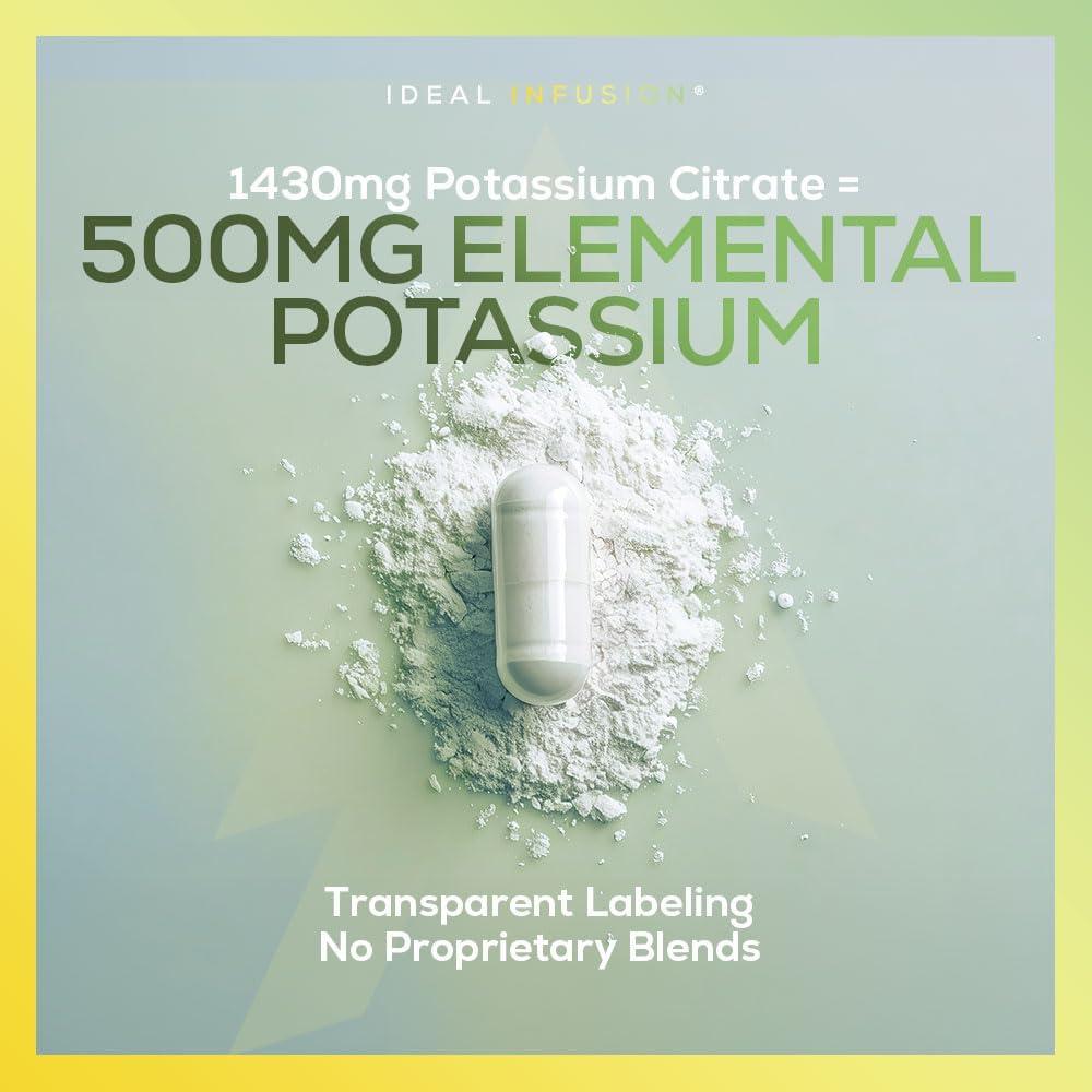 Cápsulas de Citrato de Potasio Elemental 500mg - 240 Unidades