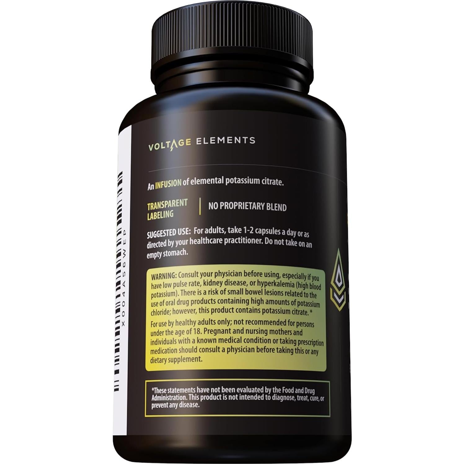 Cápsulas de Citrato de Potasio Elemental 500mg - 240 Unidades