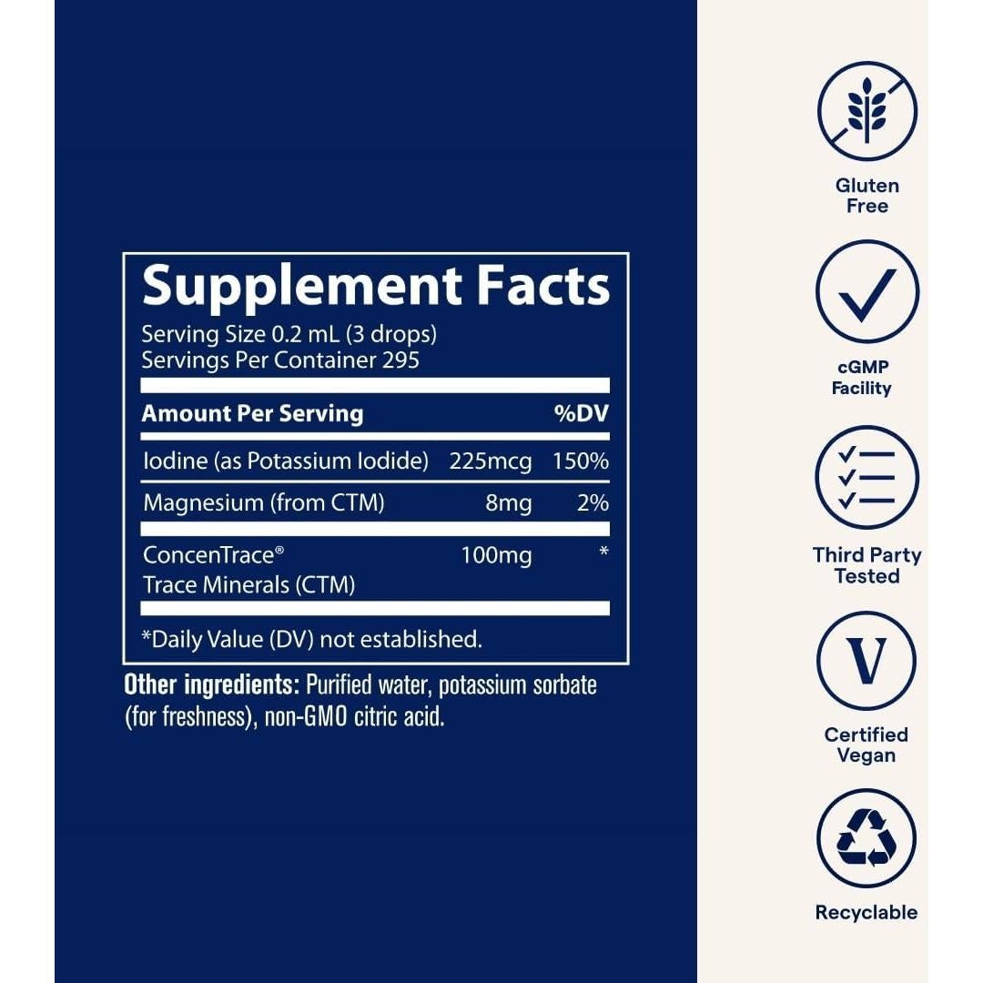 Iodo Iónico de Minerales Traza - Suplemento Líquido 59 ml