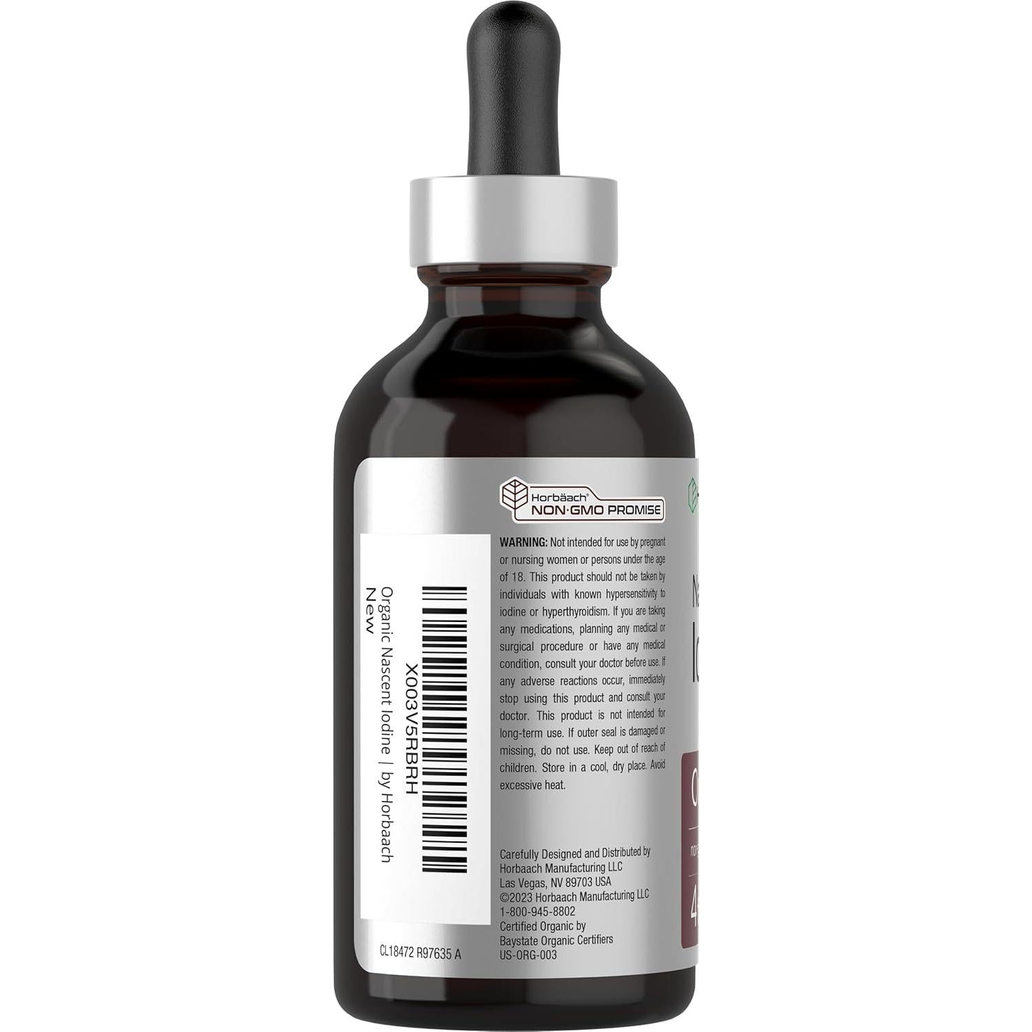 Gotas de Yodo Nascent Horbaach 118 ml Vegano Sin Gluten