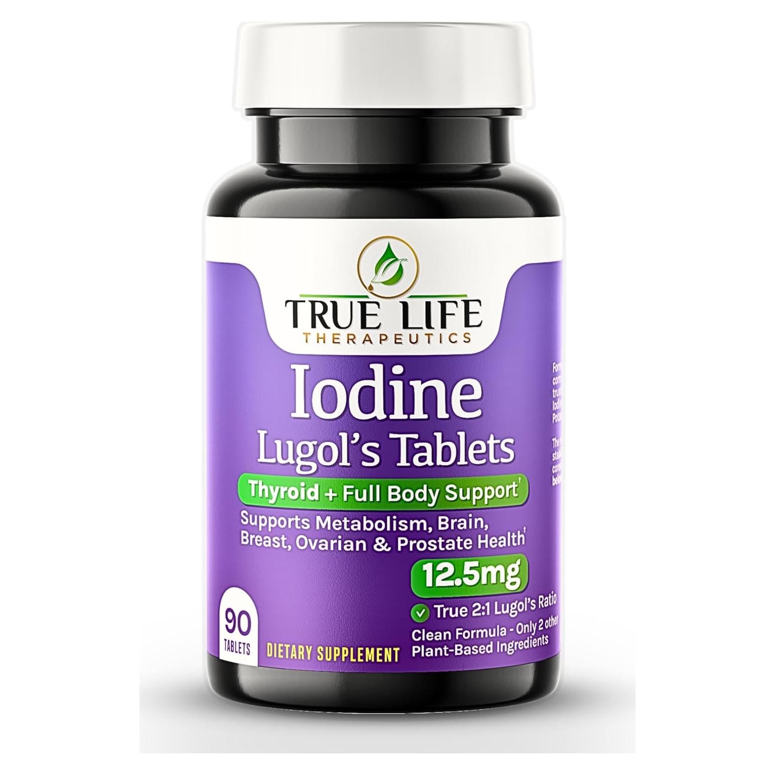 Tabletas de Yodo de Lugol 12.5mg x 90 ct - True Life Therapeutics