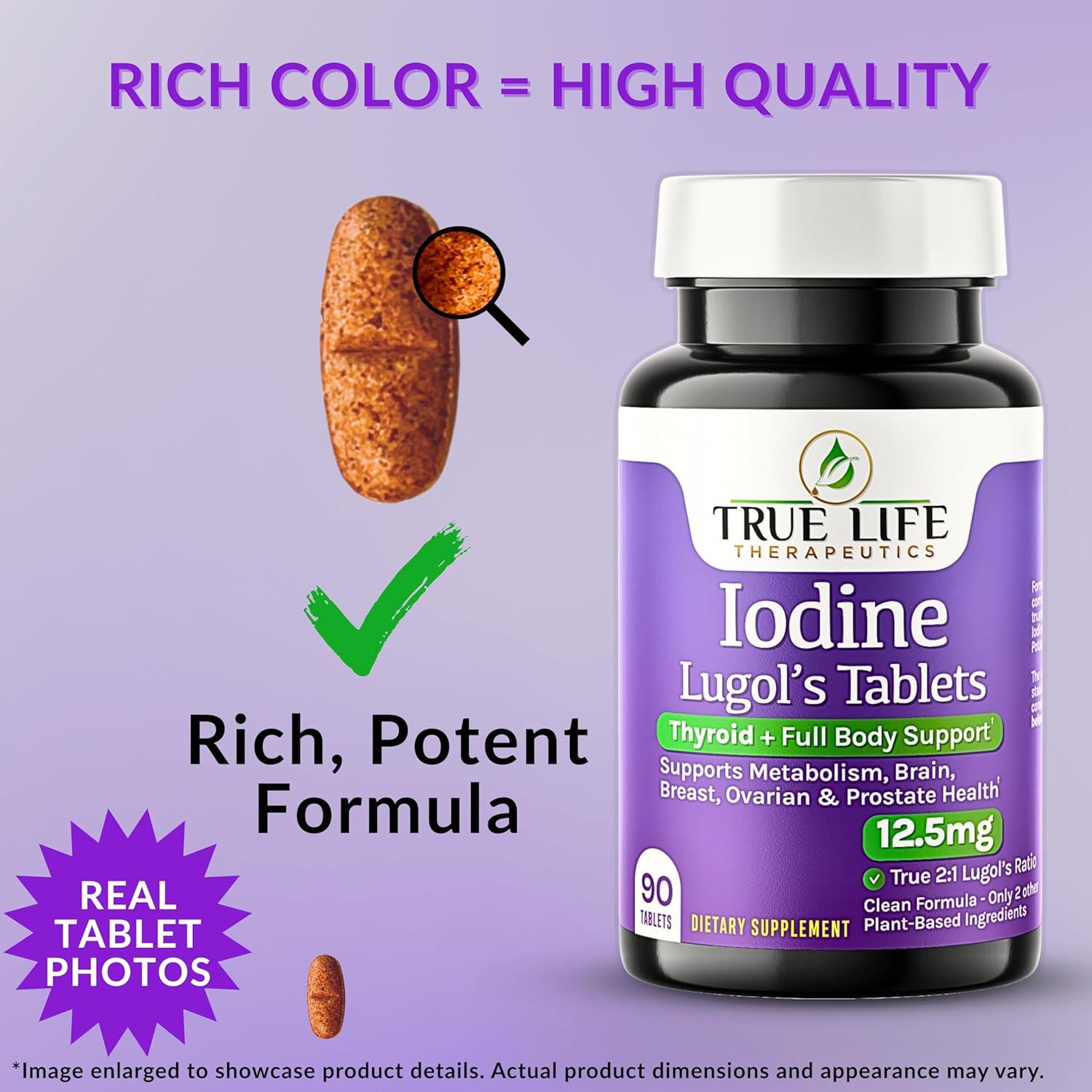 Tabletas de Yodo de Lugol 12.5mg x 90 ct - True Life Therapeutics