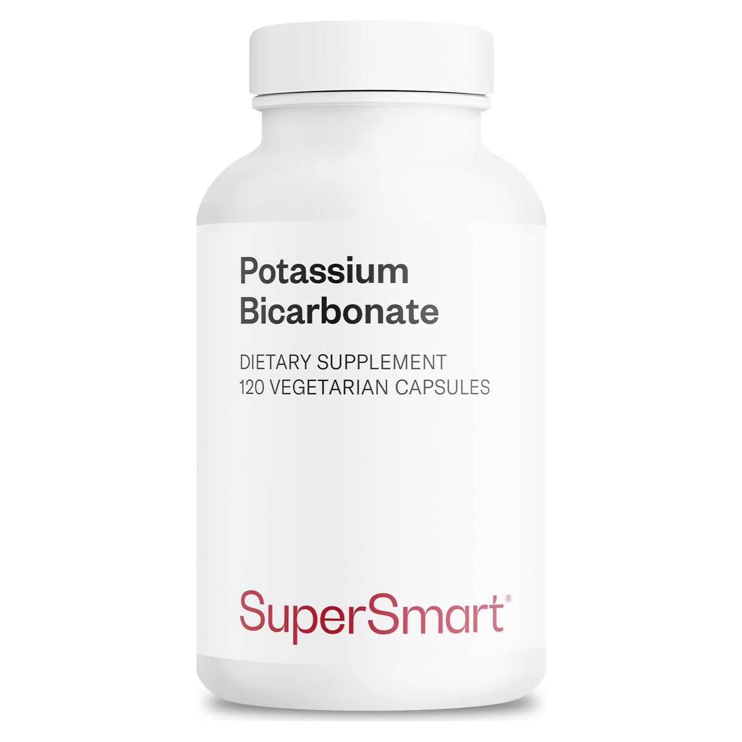 Suplemento de Bicarbonato de Potasio 5400mg Supersmart - 120 Cápsulas Vegetarianas