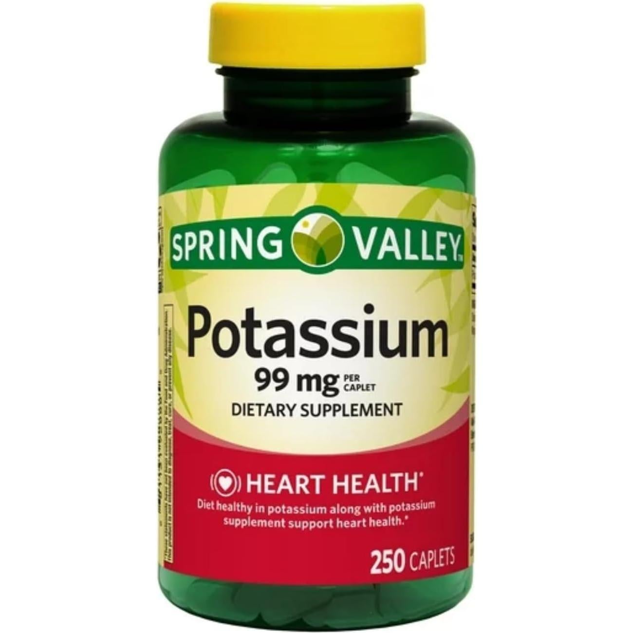 Potasio Spring Valley 99 mg - 250 Tabletas Salud Corazón