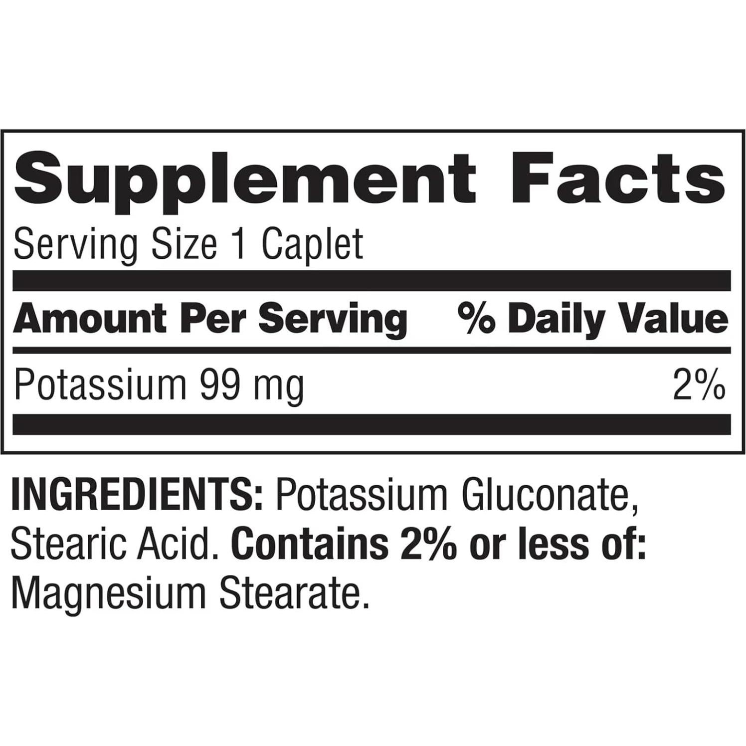 Potasio Spring Valley 99 mg - 250 Tabletas Salud Corazón