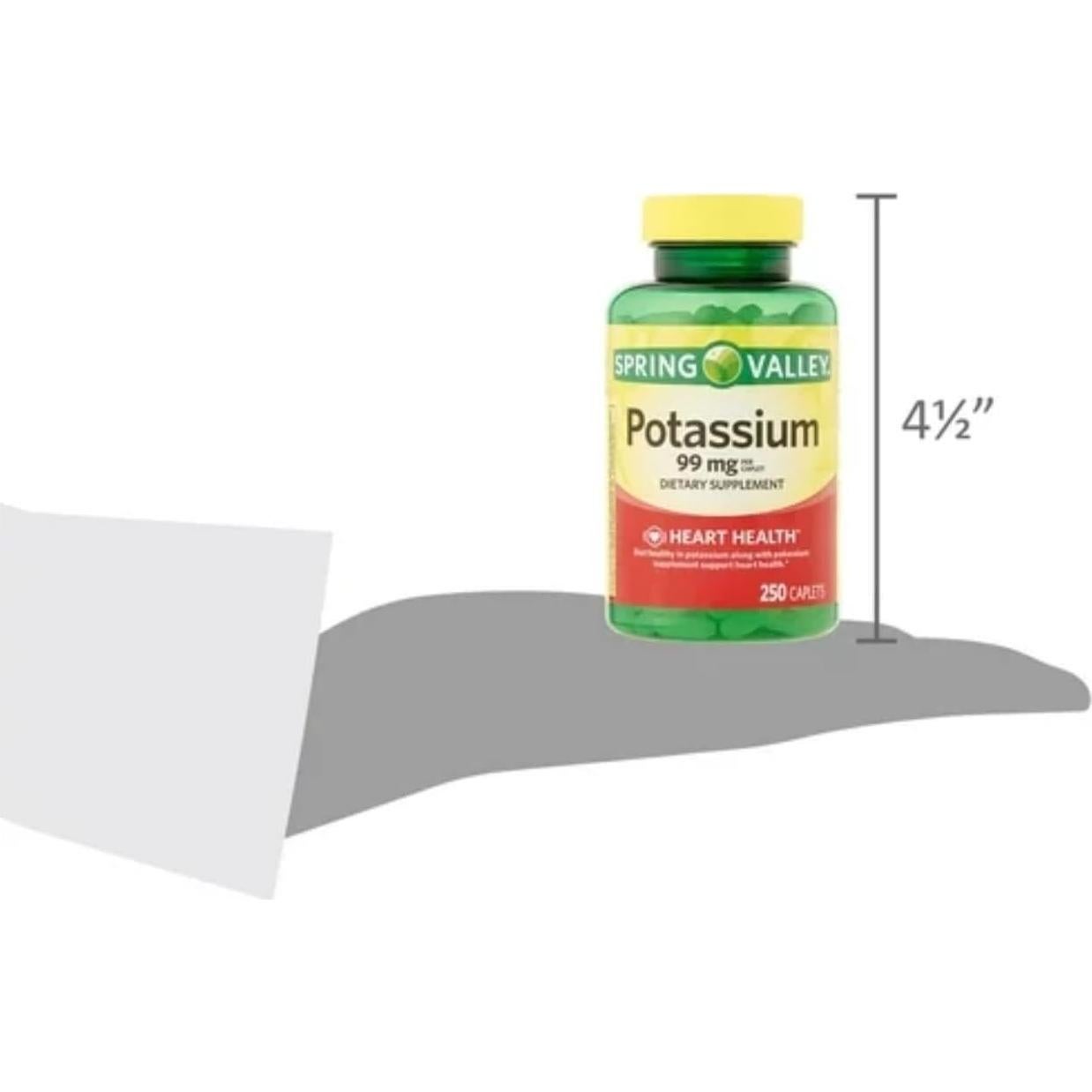 Potasio Spring Valley 99 mg - 250 Tabletas Salud Corazón