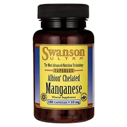 Suplemento de Manganeso Quelado Swanson 10 mg 180 Cápsulas