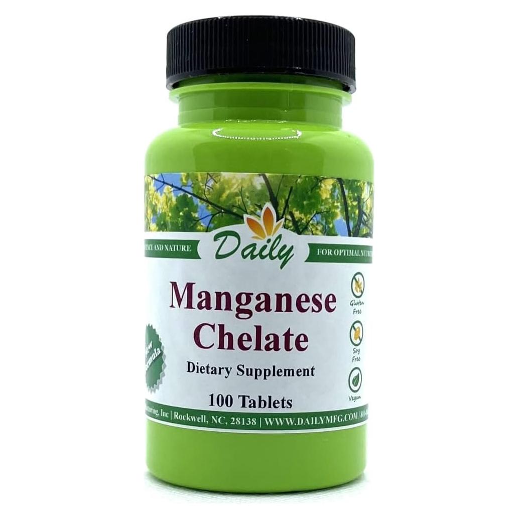 Quelato de Manganeso Daily Manufacturing 5 mg 100 Tabletas