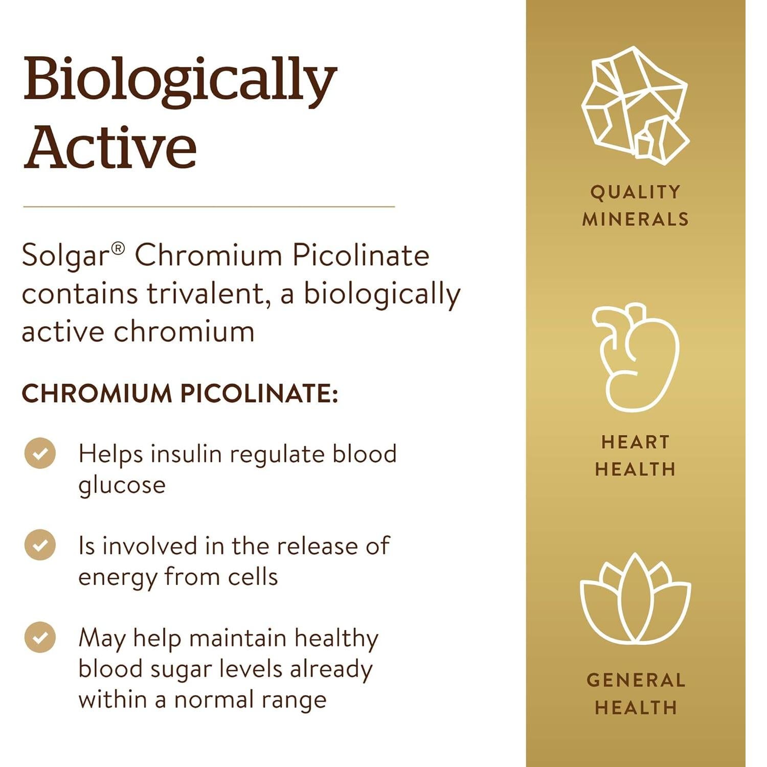 Solgar Picolinato de Cromo 200 mcg - 180 Cápsulas Veganas