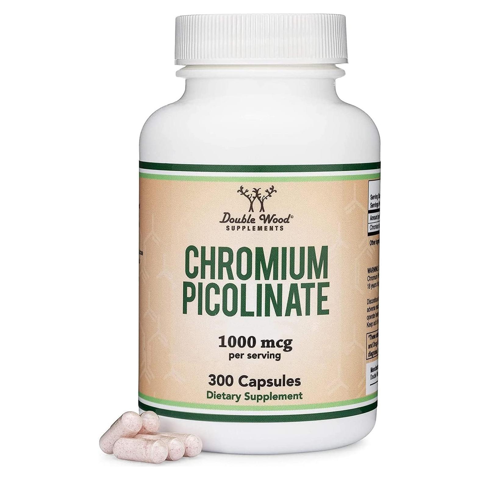 Picolinato de Cromo 1000mcg Double Wood 300 Cápsulas Veganas