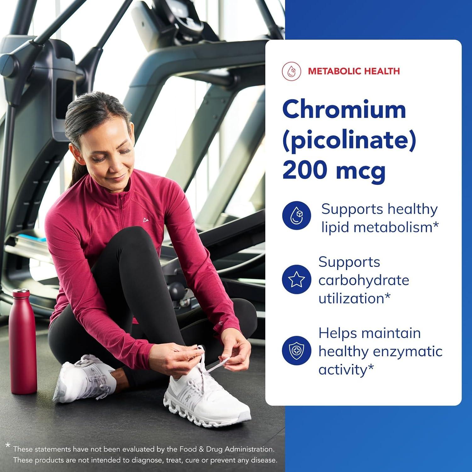 Suplemento Picolinato de Cromo Pure Encapsulations 200 mcg - 60 Cápsulas