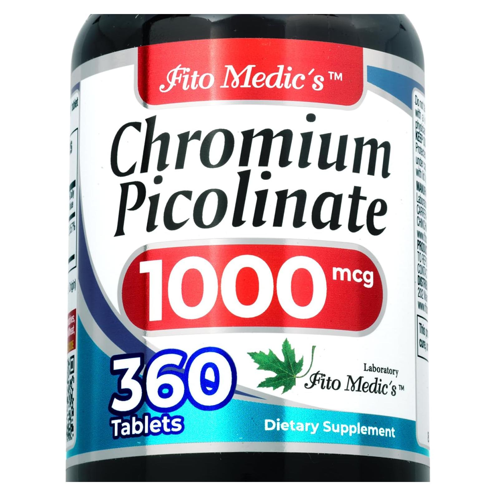 Picolinato de Cromo 1000mcg FITO MEDICS 360 Tabletas