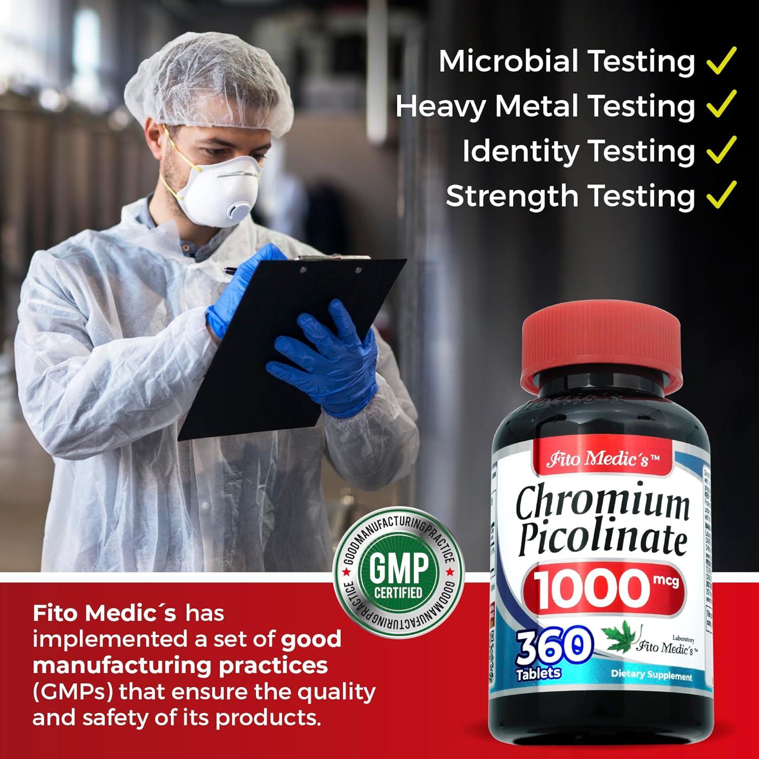 Picolinato de Cromo 1000mcg FITO MEDICS 360 Tabletas