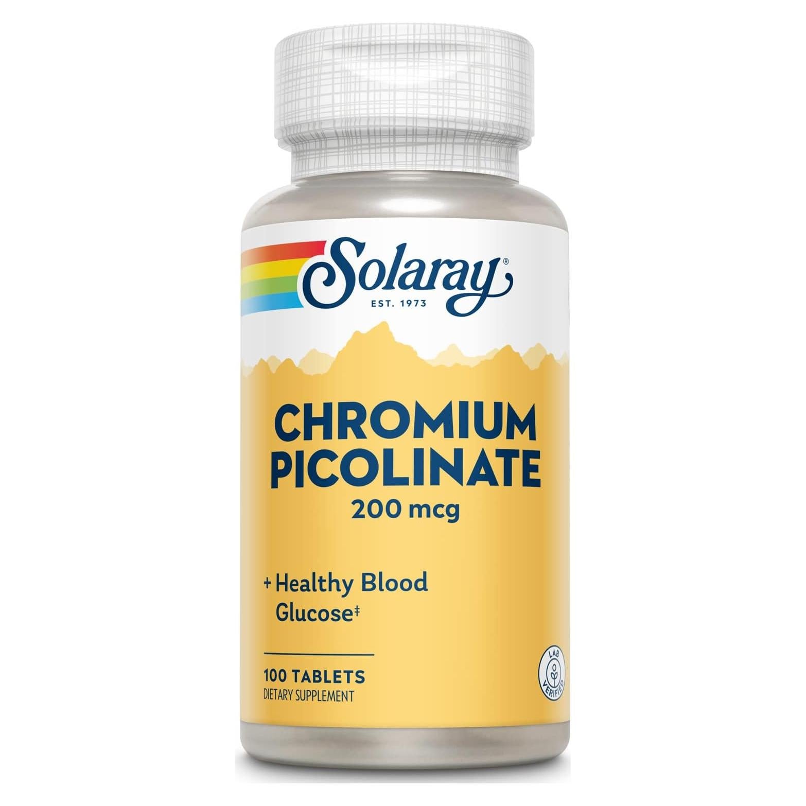 Picolinato de Cromo Solaray 200 mcg - 100 Cápsulas