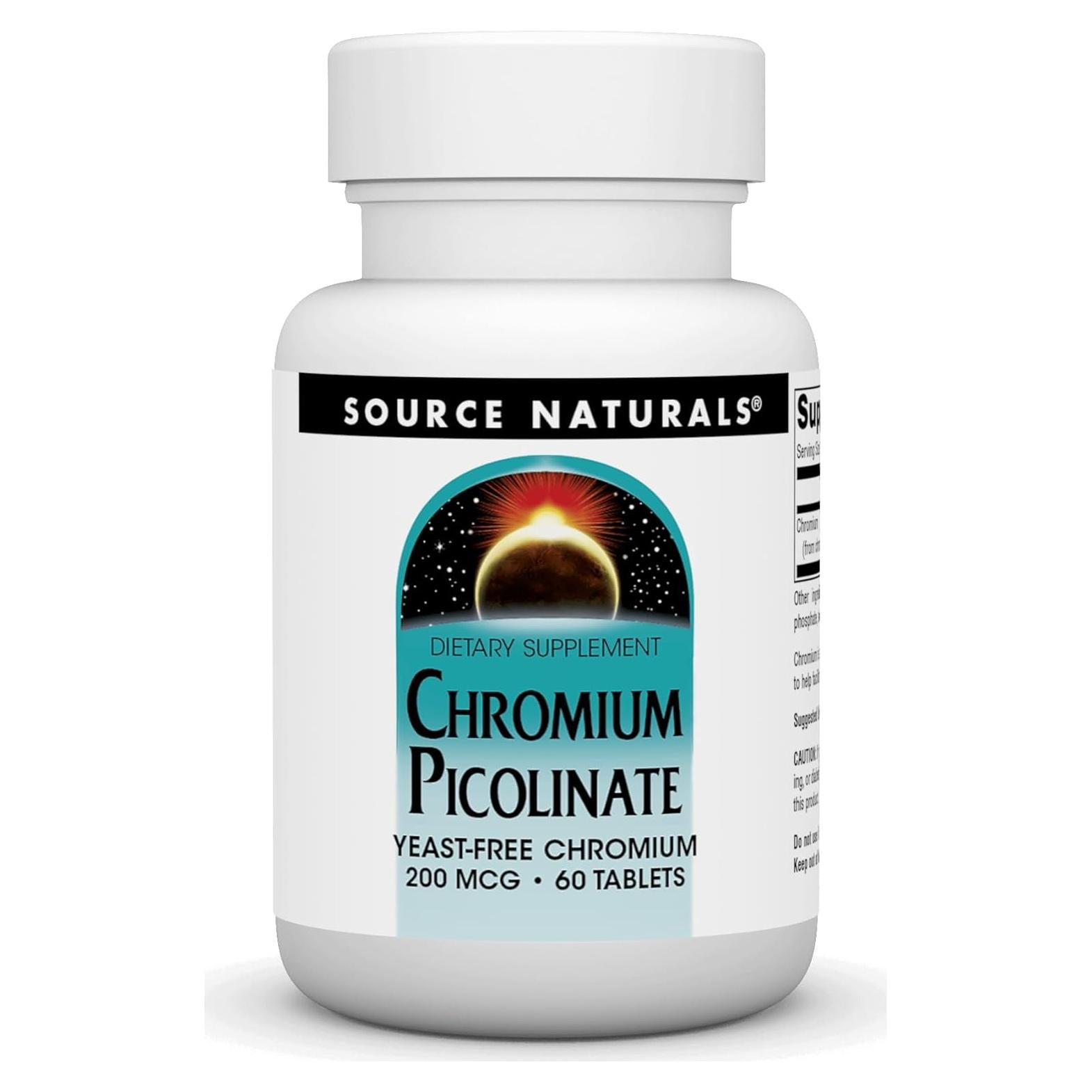 Picolinato de Cromo Source Naturals 200 mcg 60 Tabletas