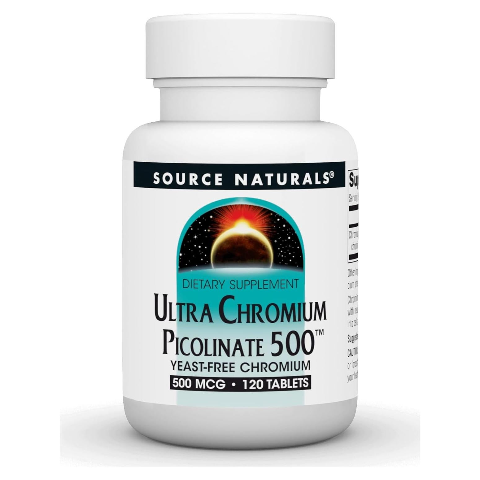 Suplemento Dietético Source Naturals Cromo Picolinato 500 mcg - 120 Tabletas