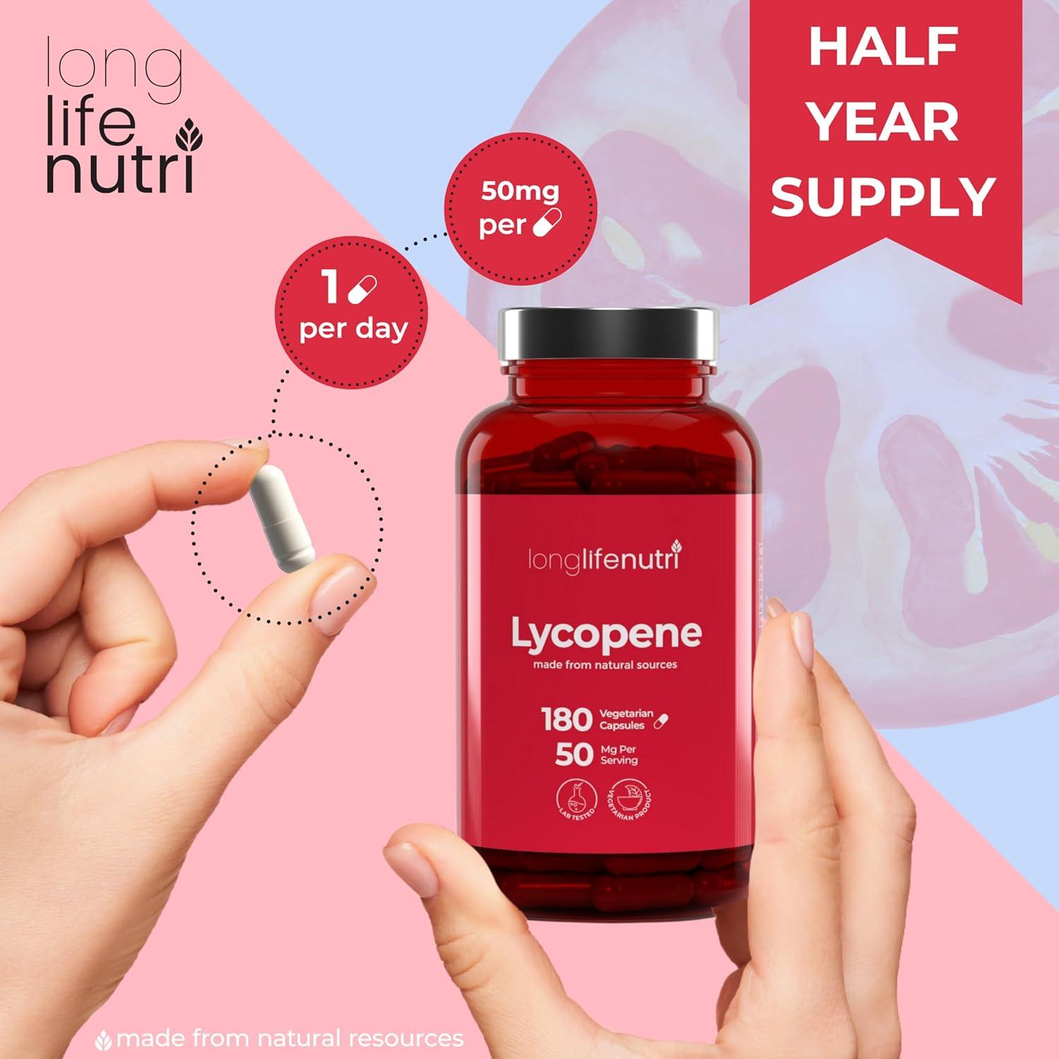 Lycopene 50mg 180 Cápsulas Vegetarianas LongLifeNutri