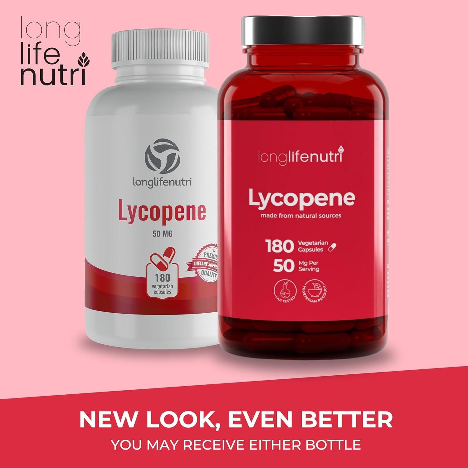 Lycopene 50mg 180 Cápsulas Vegetarianas LongLifeNutri