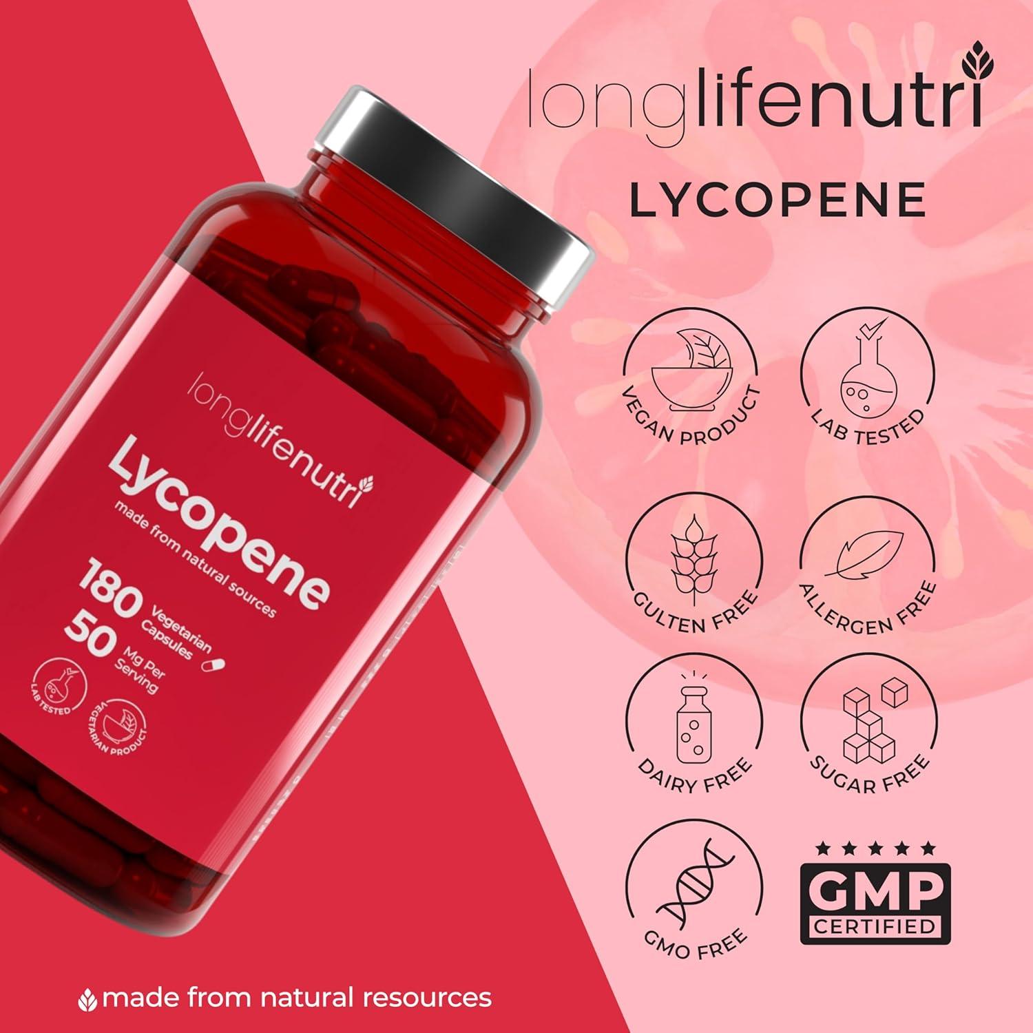 Lycopene 50mg 180 Cápsulas Vegetarianas LongLifeNutri