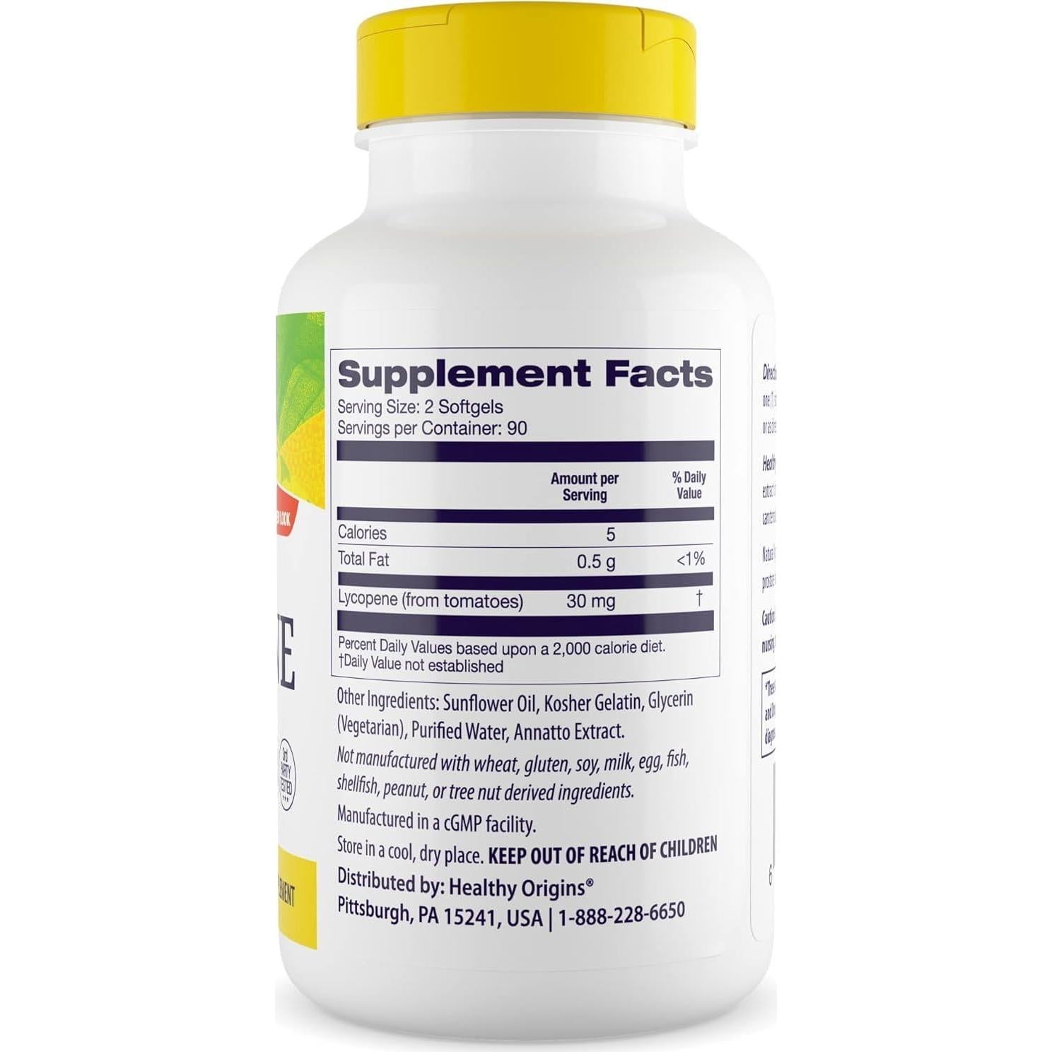 Healthy Origins Licopeno 15 mg 180 Gelatinas Blandas Antioxidantes