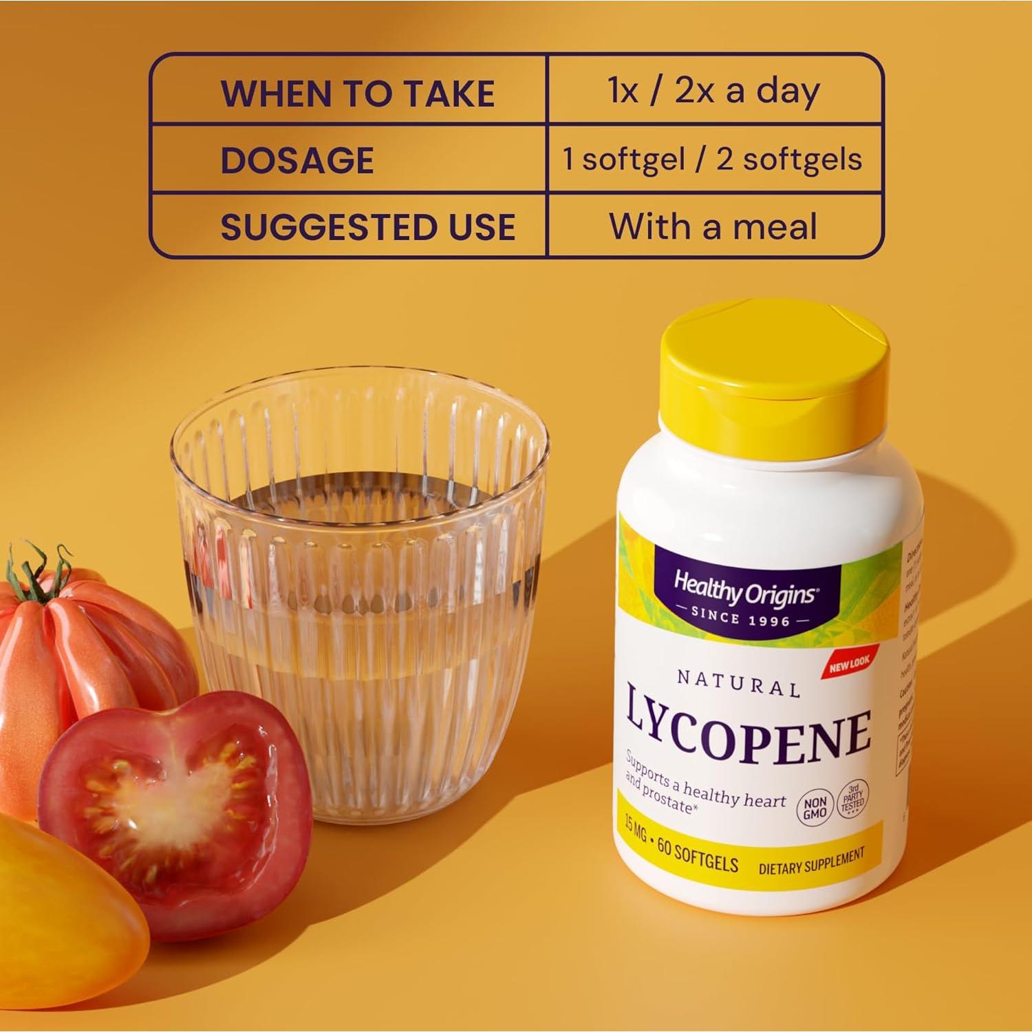 Healthy Origins Licopeno 15 mg 180 Gelatinas Blandas Antioxidantes