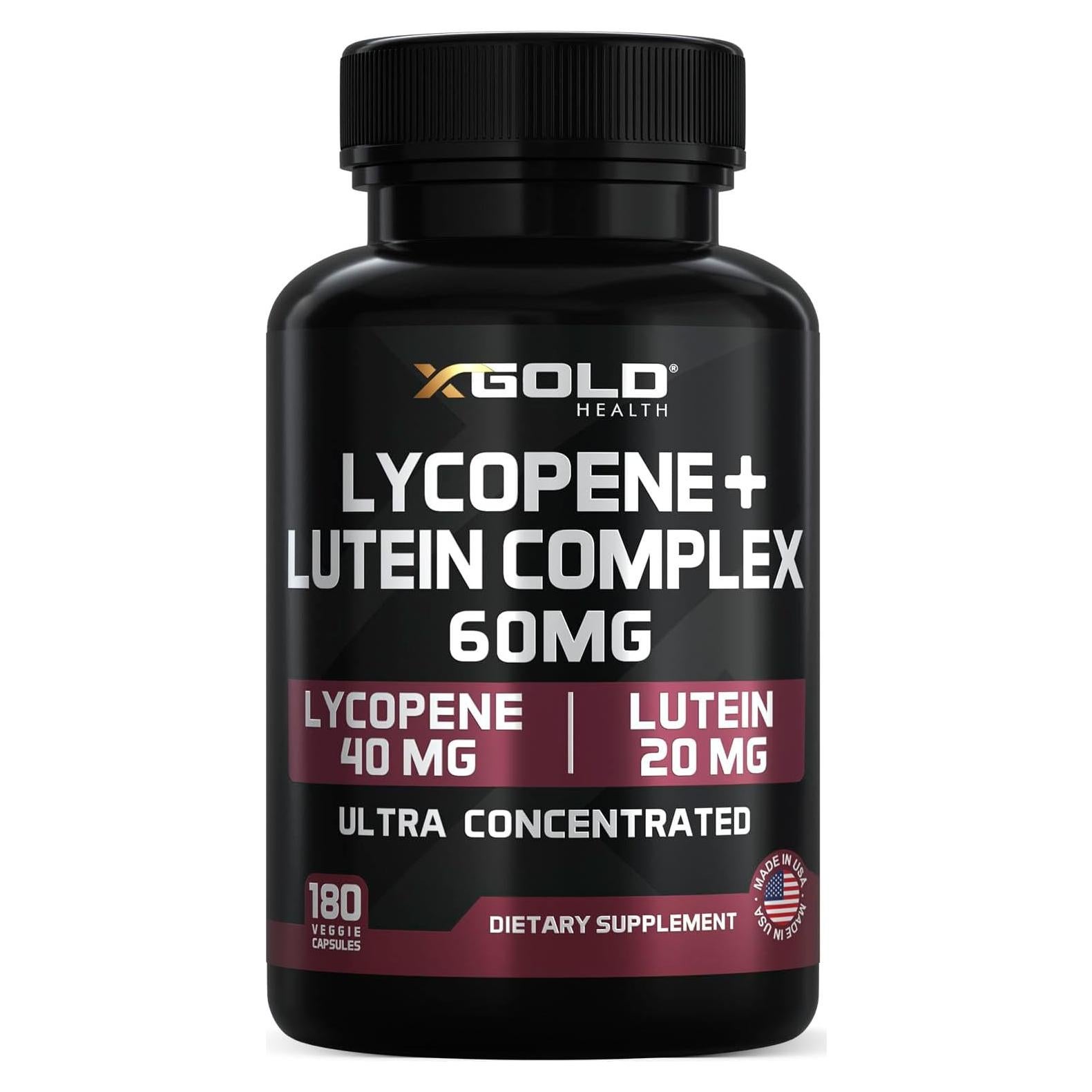 Suplemento Licopeno y Luteína 60mg X Gold Health 180 Cápsulas