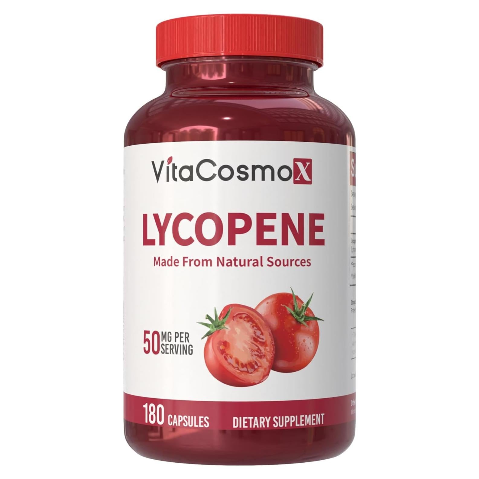 Cápsulas Veganas de Licopeno VitaCosmoX 50mg 180 Unidades