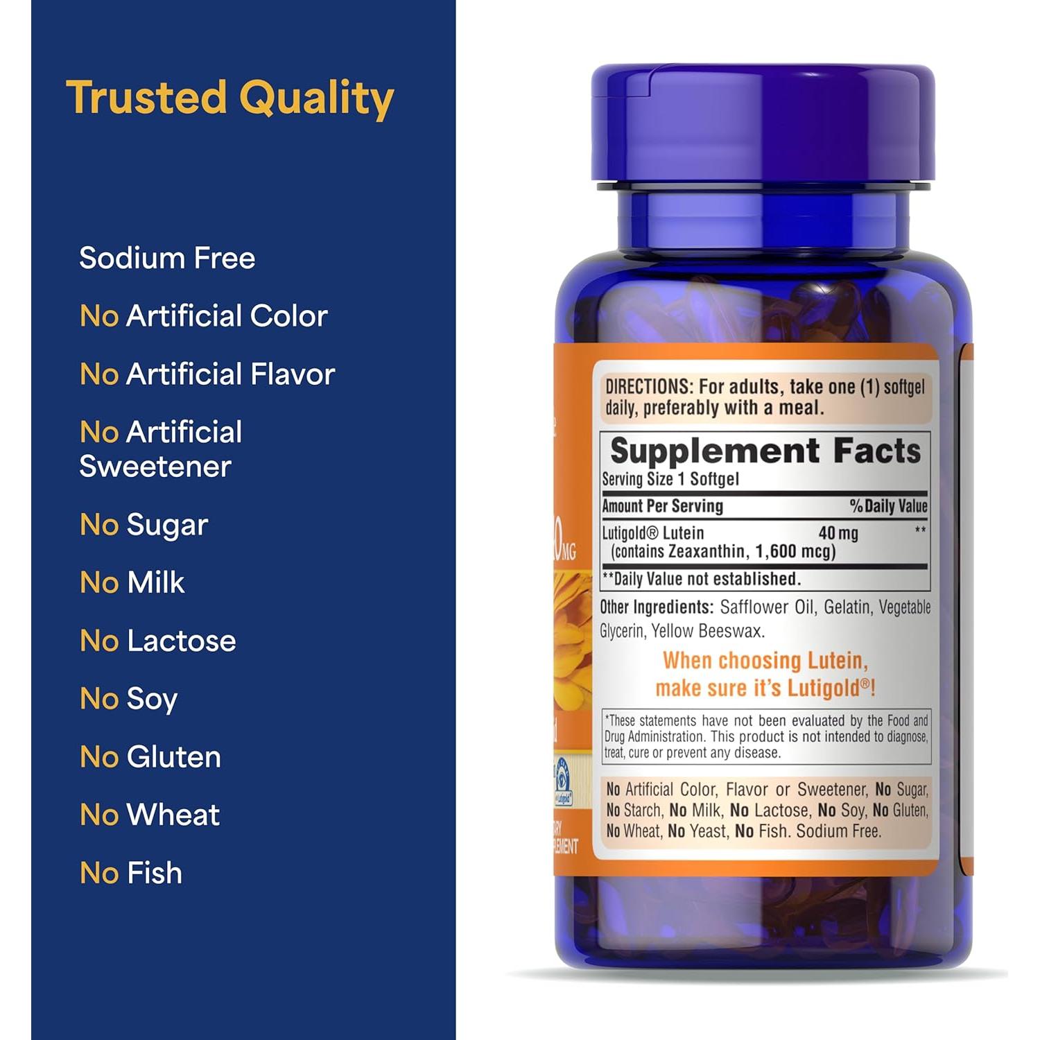 Lutigold Luteína 40mg con Zeaxantina 1600 mcg 60 Gelatinas