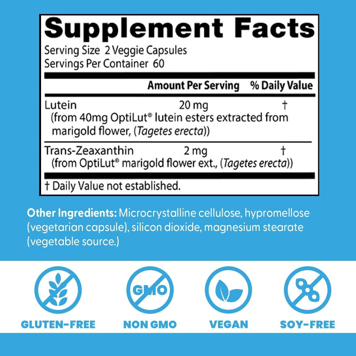 Luteína Doctors Best OptiLut 120 Cápsulas Veganas Salud Ocular