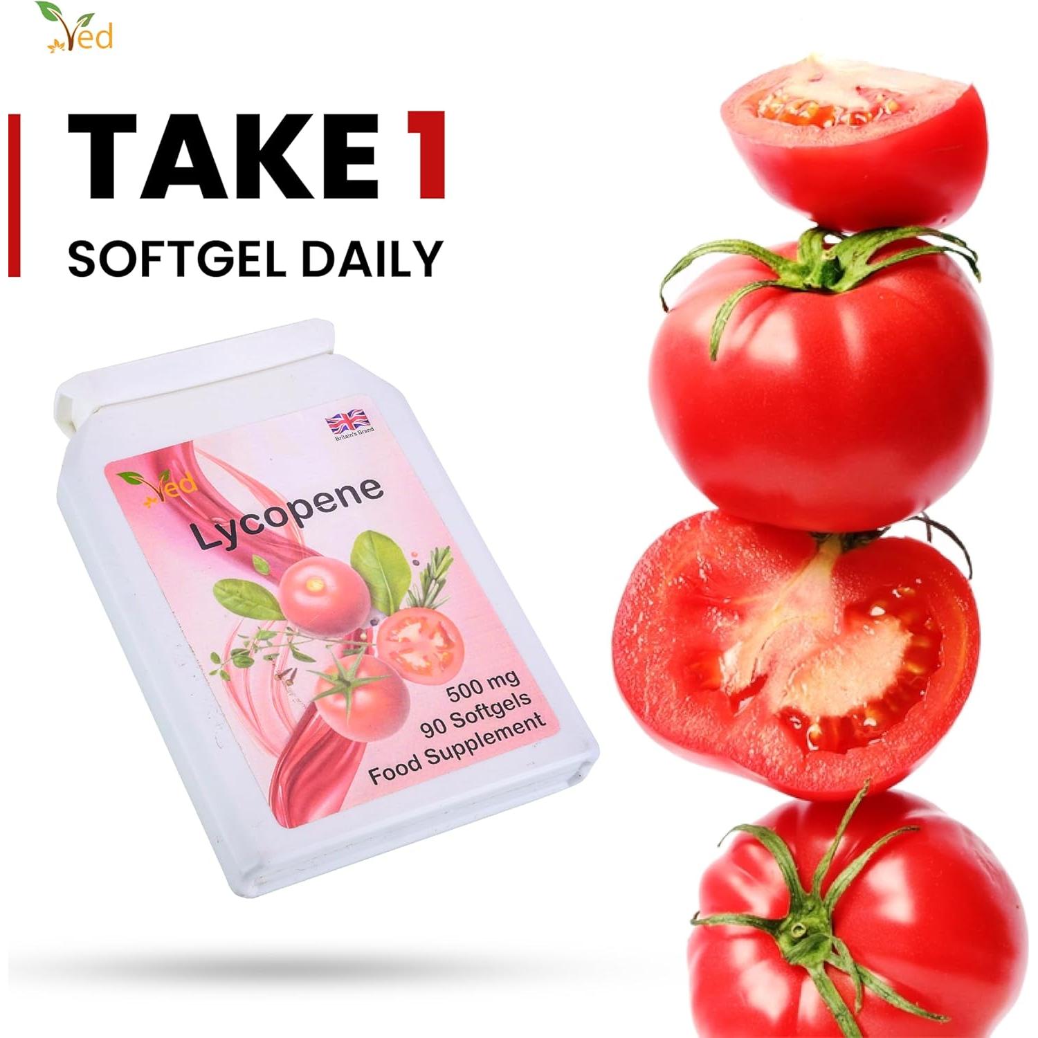 Suplemento de Licopeno Ved 500 mg - 180 Geles Blandos