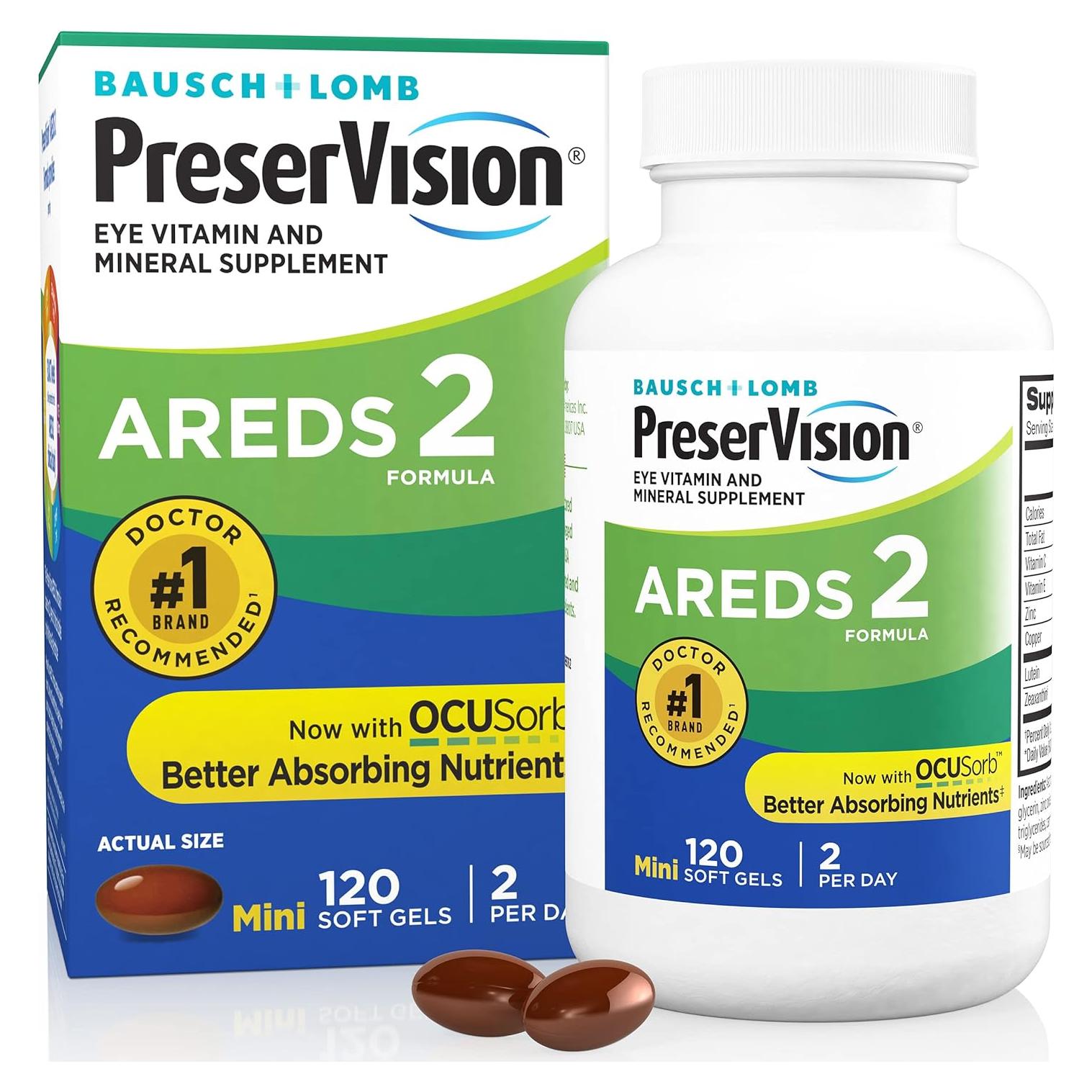 PreserVision AREDS 2 Vitaminas para Ojos Bausch + Lomb 120 Gelatinas