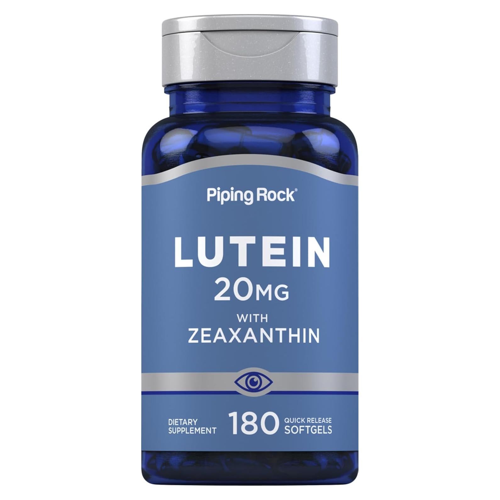 Suplemento de Luteína y Zeaxantina Piping Rock 20mg 180 Gelatinas