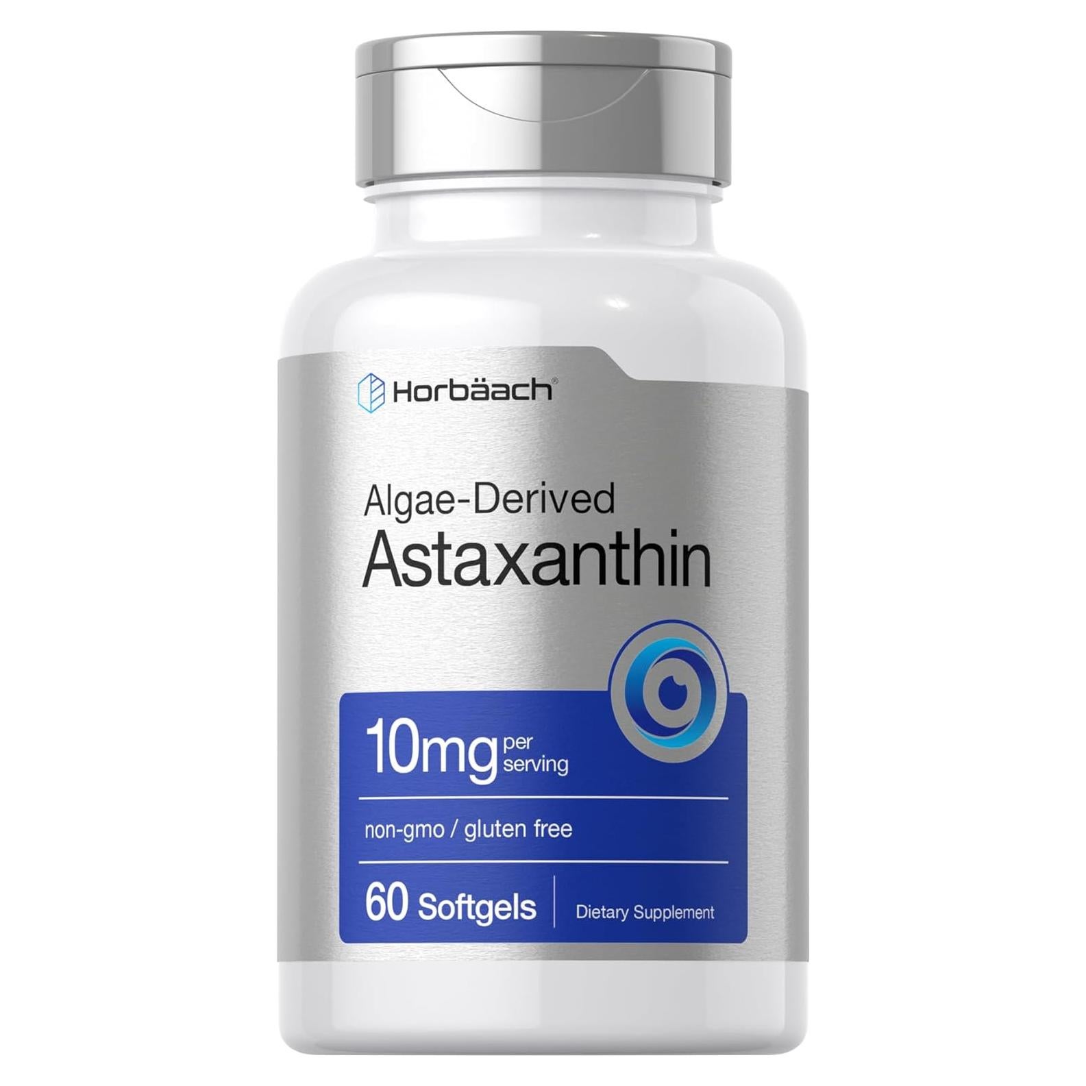 Astaxantina Horbäach 10mg 60 Softgels Antioxidante Natural