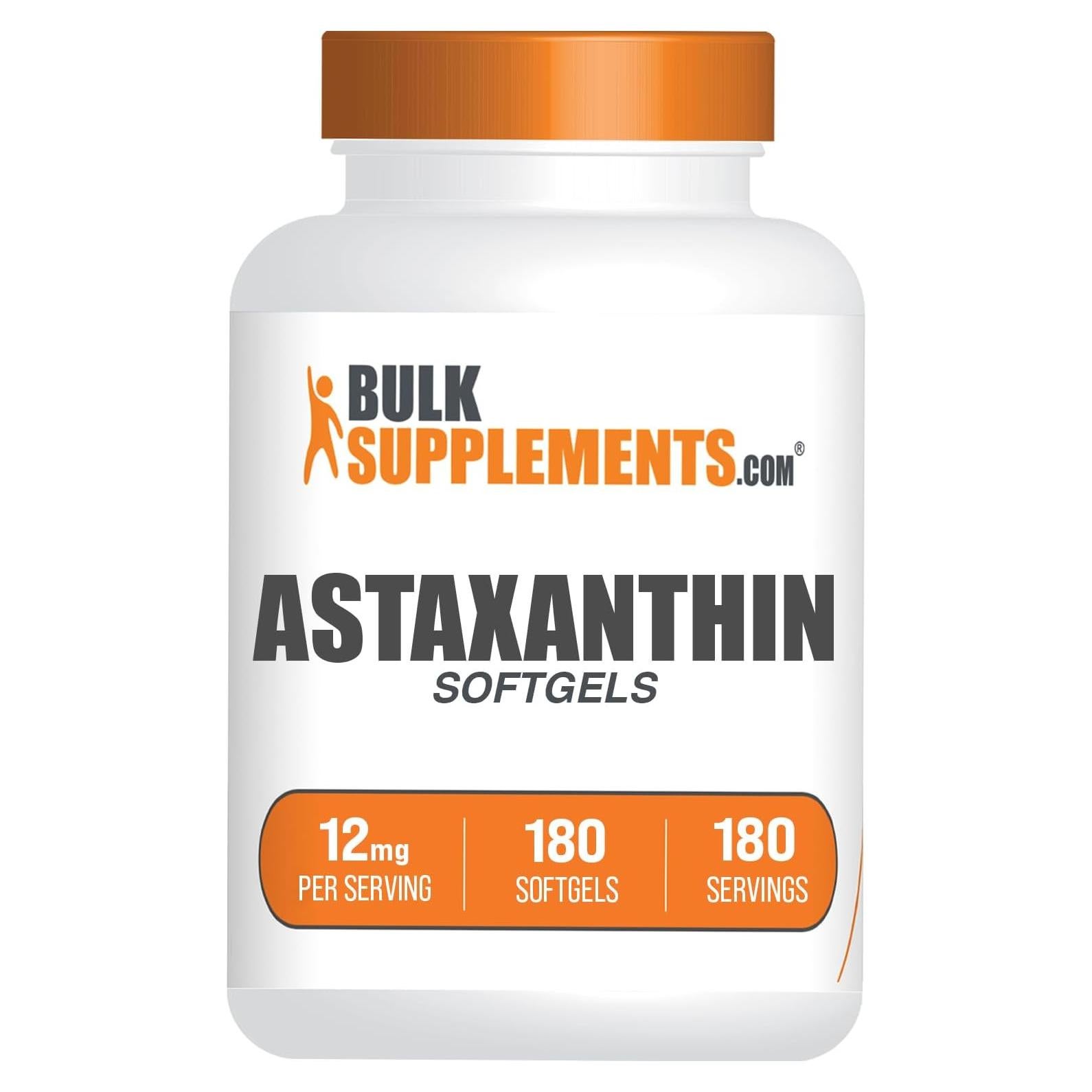 Astaxantina 12mg Softgels BulkSupplements 180 Unidades Antioxidantes