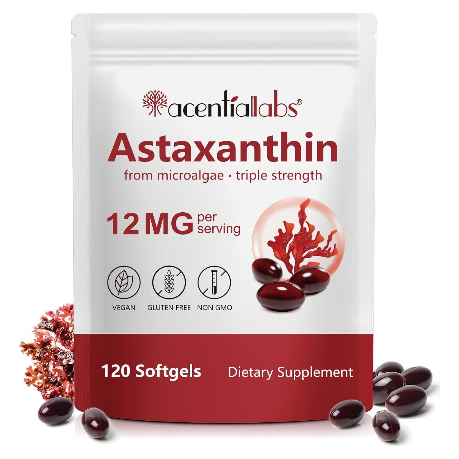 Astaxantina 12mg QYCOTXYR - Suplemento Antioxidante 120 Softgels