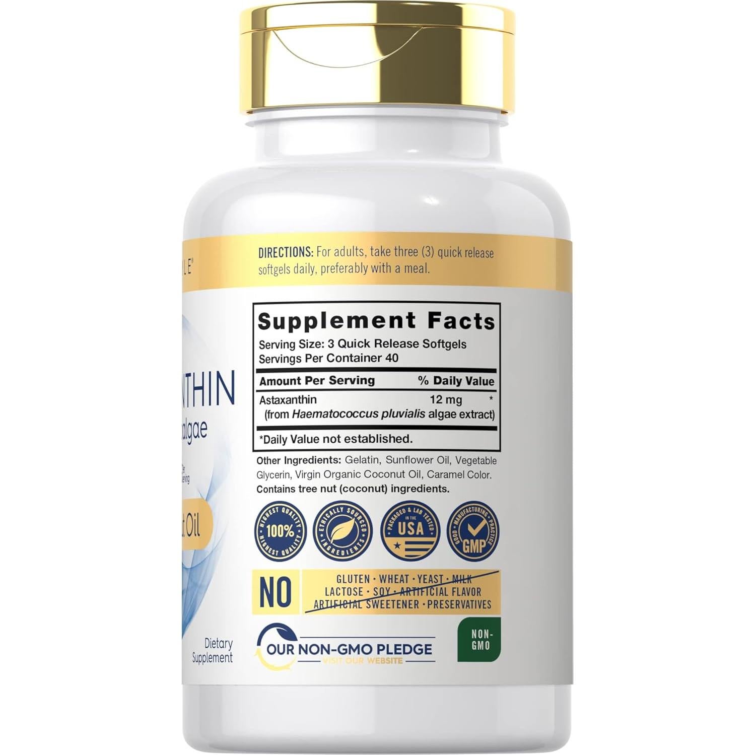 Carlyle Astaxantina 12mg 120 Gelatinas Blandas con Aceite de Coco