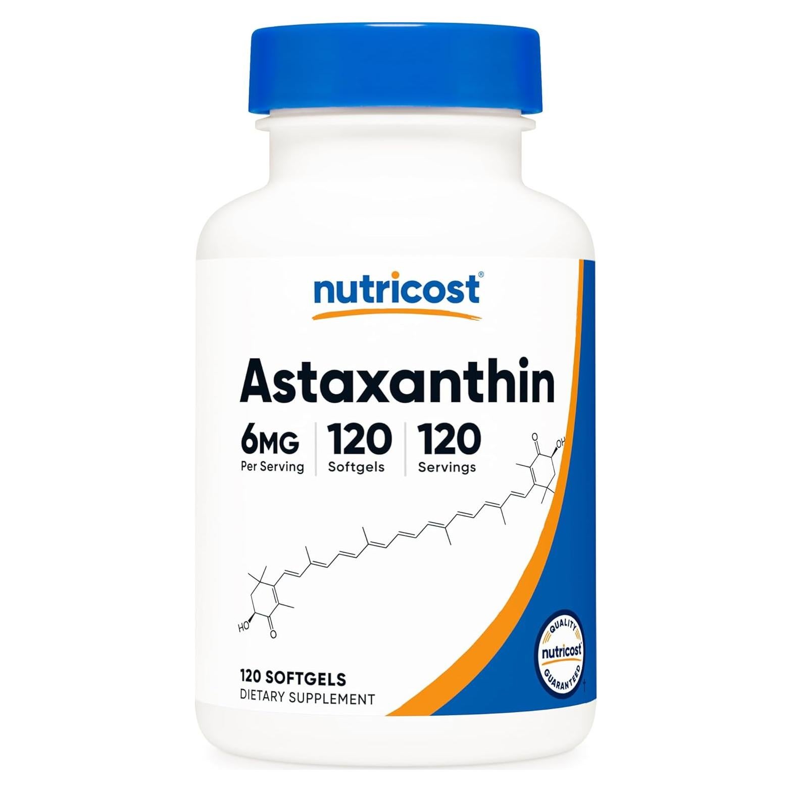 Astaxantina 6mg Nutricost 120 Softgels No OGM Sin Gluten