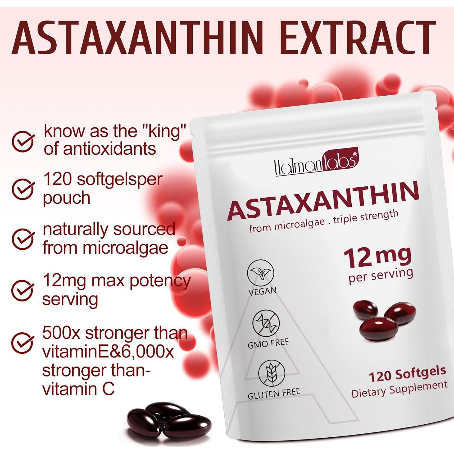 Astaxantina 12mg 120 Gelatinas Blandas Daiasns - Antioxidante Vegano