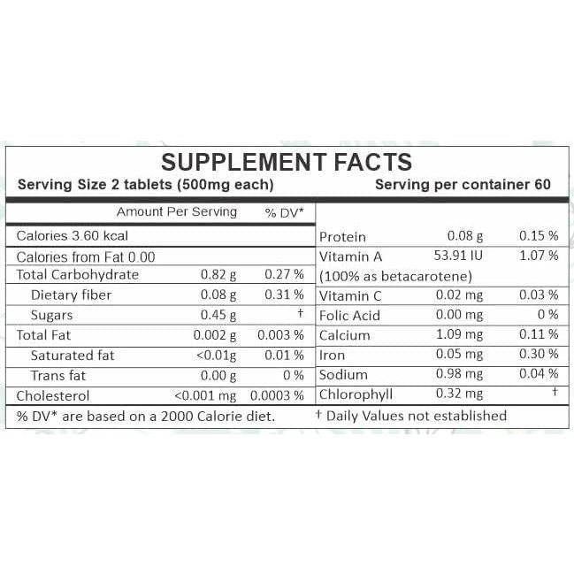 Tabletas de Pasto de Trigo AyurForest 120 Unidades 500 mg