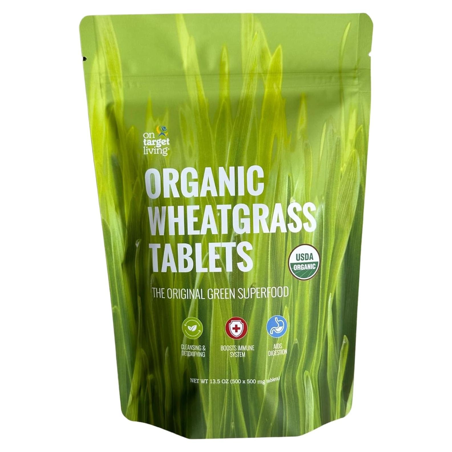 Tabletas de Pasto de Trigo Orgánico On Target Living - 500 Unidades