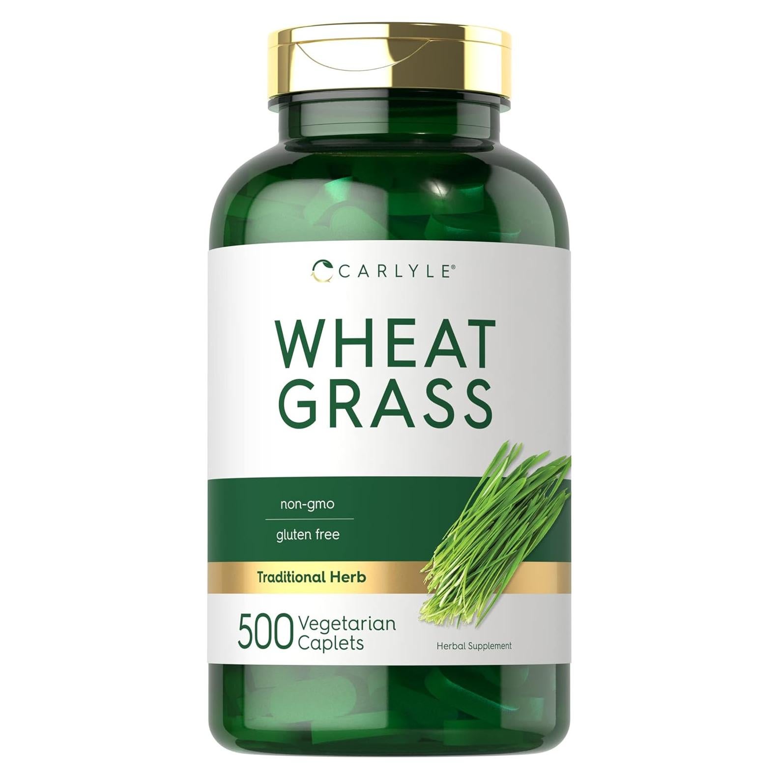 Suplemento de Pasto de Trigo Carlyle 500 mg | 500 Tabletas Vegetarianas | Libre de Gluten y No OGM