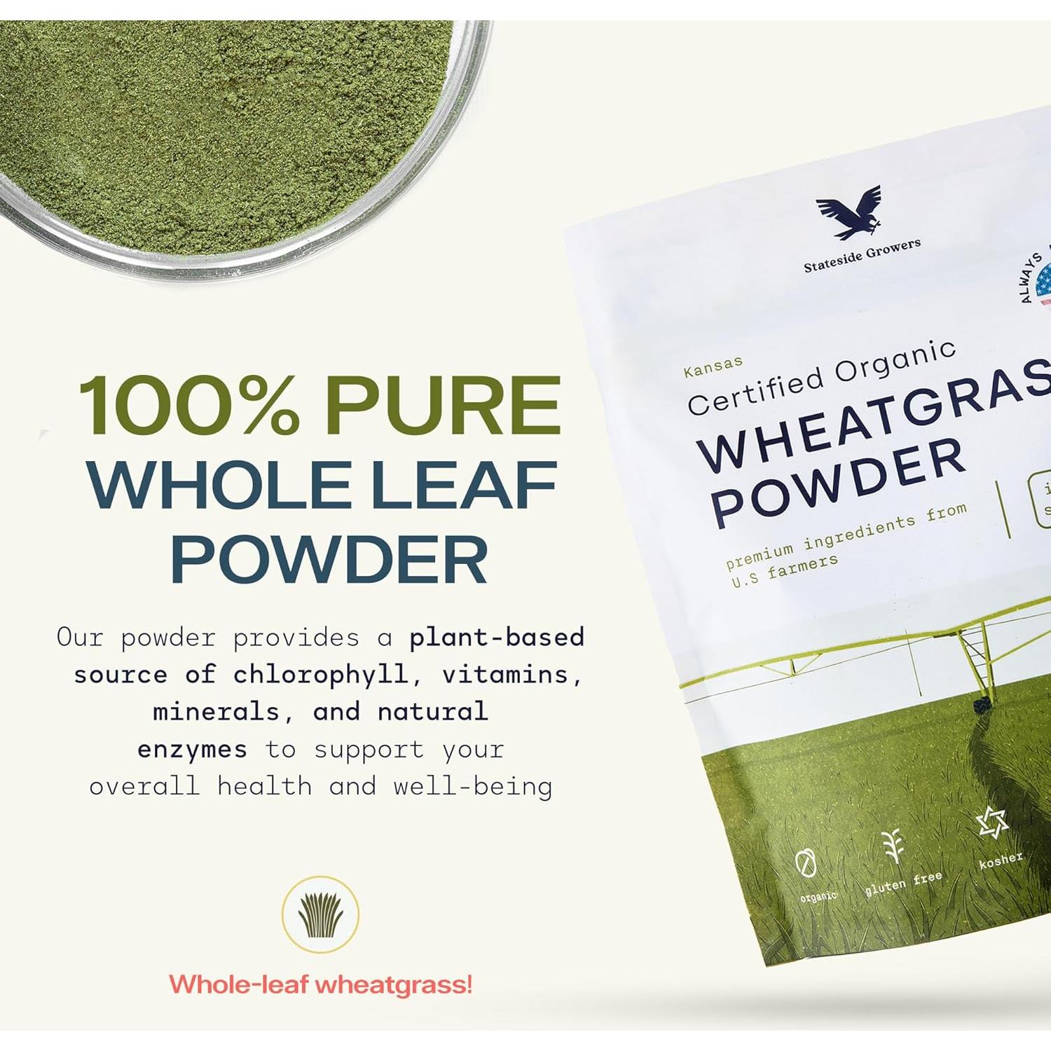 Polvo de pasto de trigo orgánico Stateside Growers 226.8g